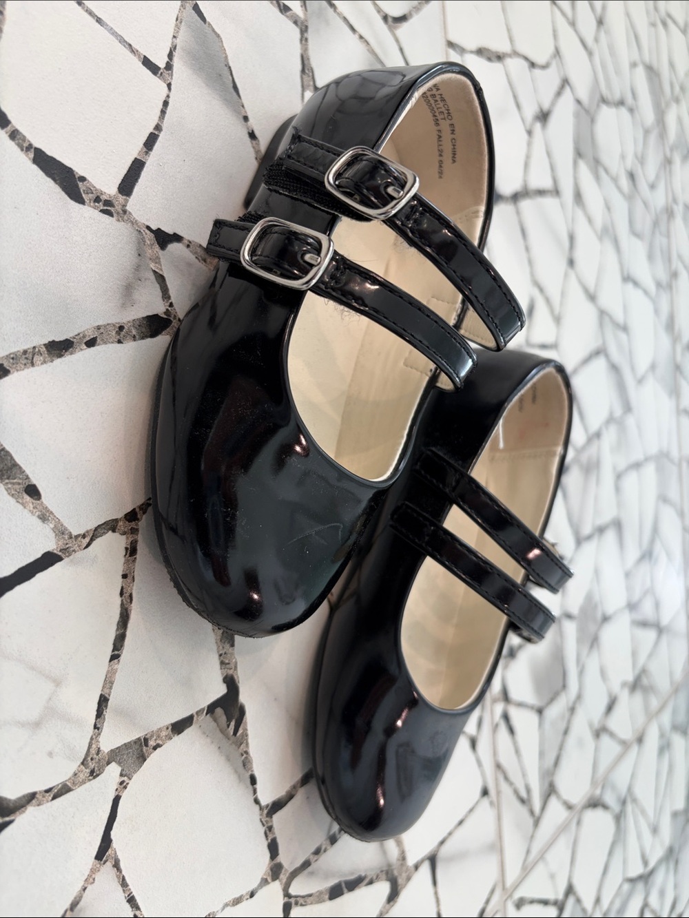 GAP Black Patent Double-Strap Mary Jane Shoes